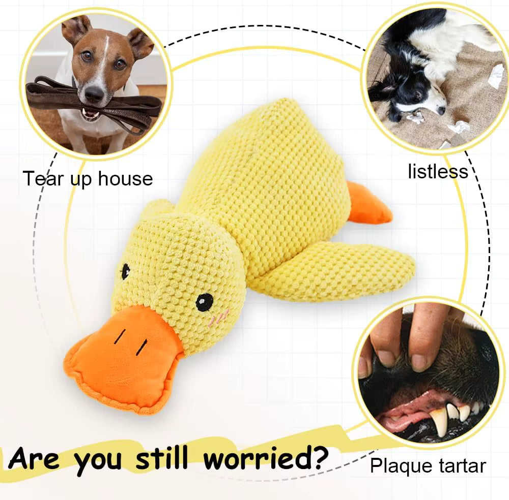 Jouet en peluche résistant pour chien – Canard, Os & Carotte