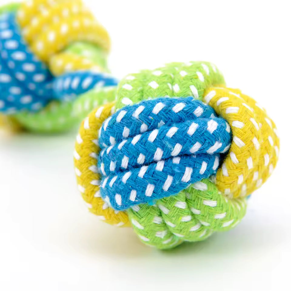 Jouet balle à nœud en coton pour chien – Hoopet