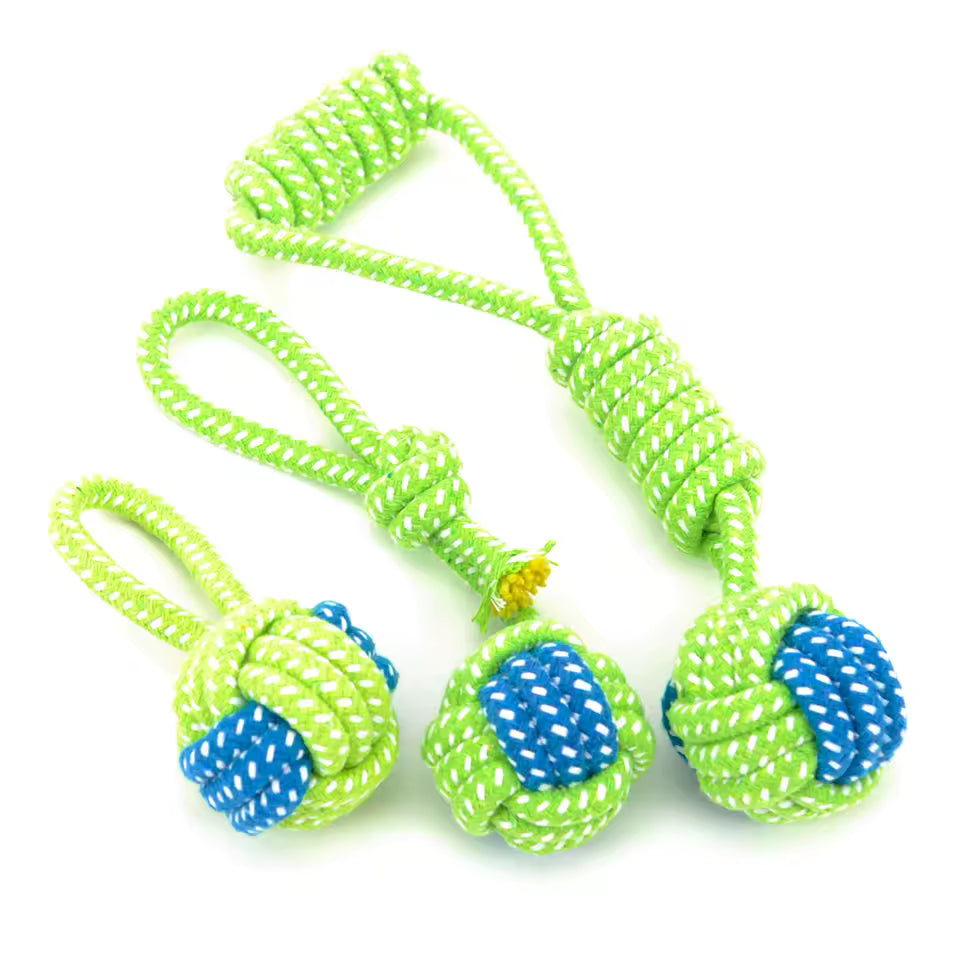 Jouet balle à nœud en coton pour chien – Hoopet
