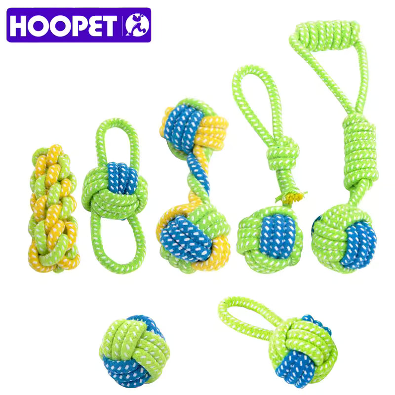 Jouet balle à nœud en coton pour chien – Hoopet