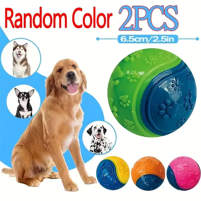 Lot de 2 balles grinçantes en caoutchouc pour chien – Soins dentaires