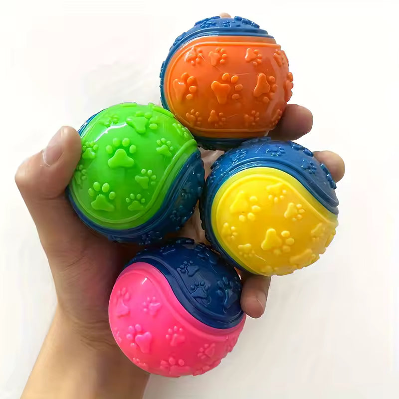 Lot de 2 balles grinçantes en caoutchouc pour chien – Soins dentaires