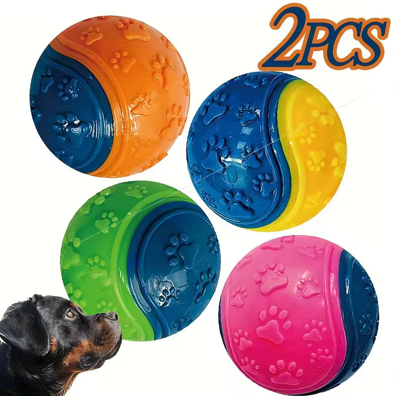 Lot de 2 balles grinçantes en caoutchouc pour chien – Soins dentaires